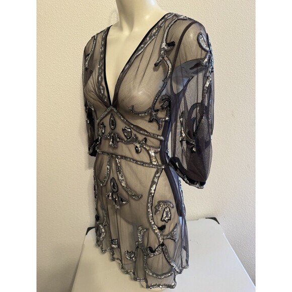 Iconic Temperley London  Dress Mesh Mini Stunning Ornate Size 2 S UK6 - Picture 4 of 12